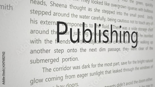 English concept over generic typography paragraph - Publishing animation V2 photo