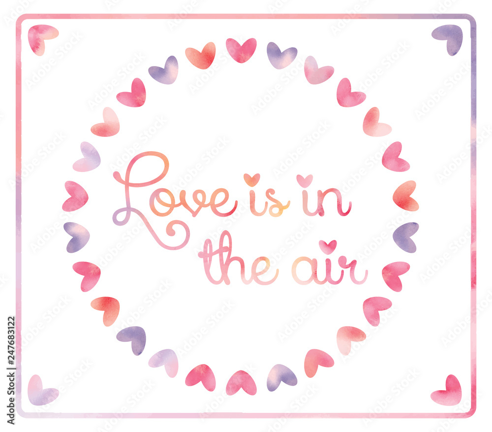Watercolor valentine romantic card