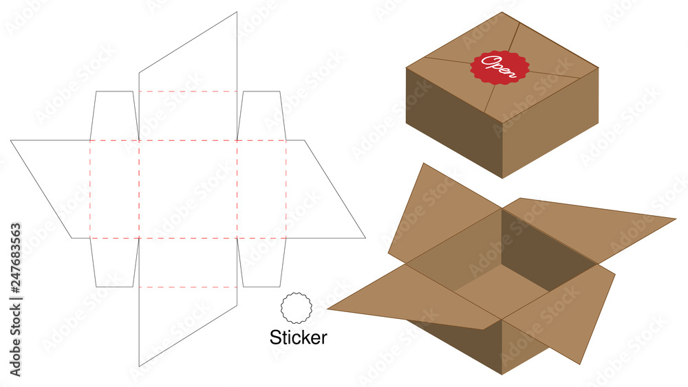 Box packaging die cut template design. 3d mock-up Box packaging die cut template design. 3d mock-up
