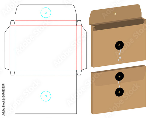 Box packaging die cut template design. 3d mock-up