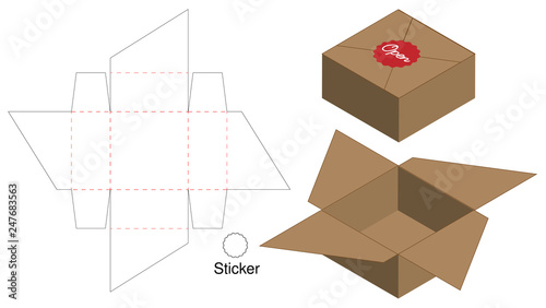 Box packaging die cut template design. 3d mock-up