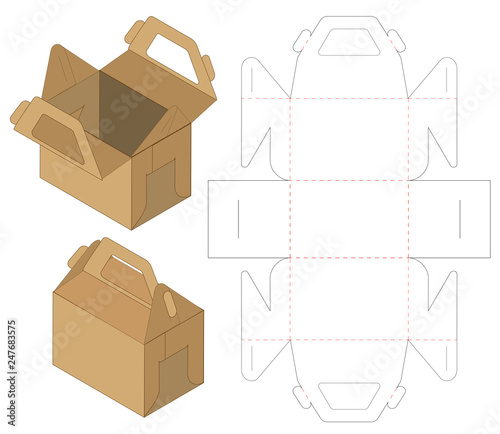 Box packaging die cut template design. 3d mock-up