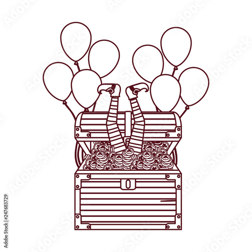 chest with coins isolated icon