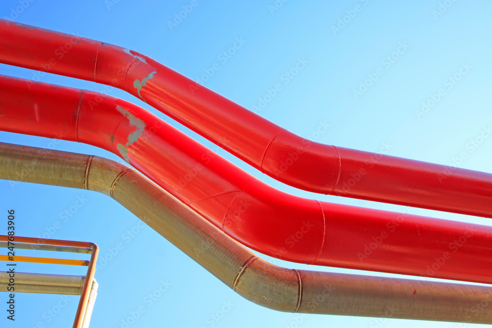 color oil pipe in a petrochemical plant color oil pipe in a petrochemical plant