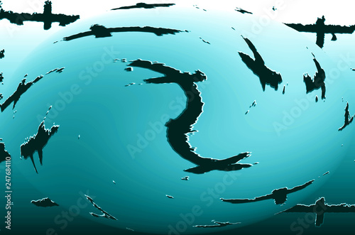 Abstract surround background in blue tones.