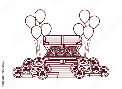 chest with coins isolated icon