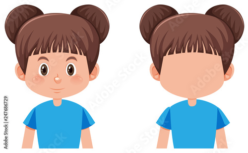 A brunette bun hair girl
