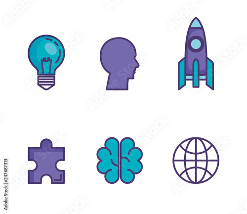 set of technological innovation icons