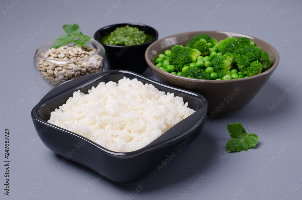 Traditional rice with green sauce