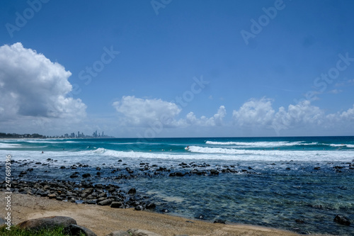 View from Burleigh Beach of Surfers Paradise