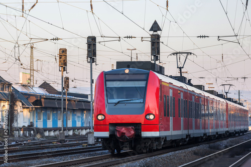 red passenger train