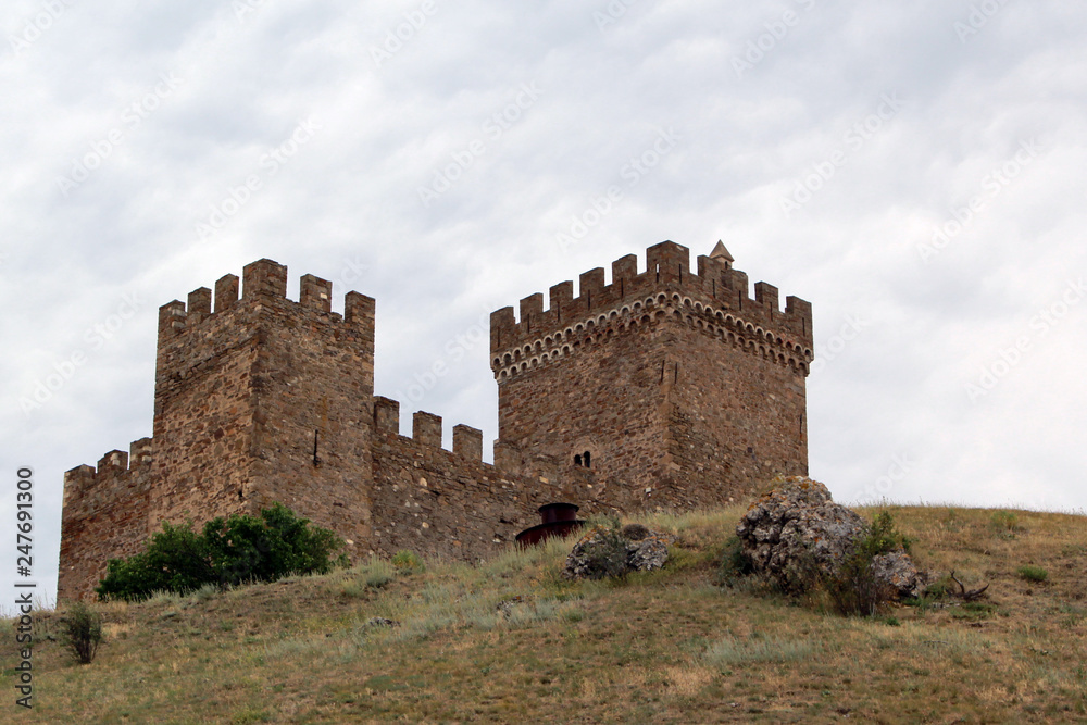 Towers of the Genoese fortress. Sudak, Crimea.