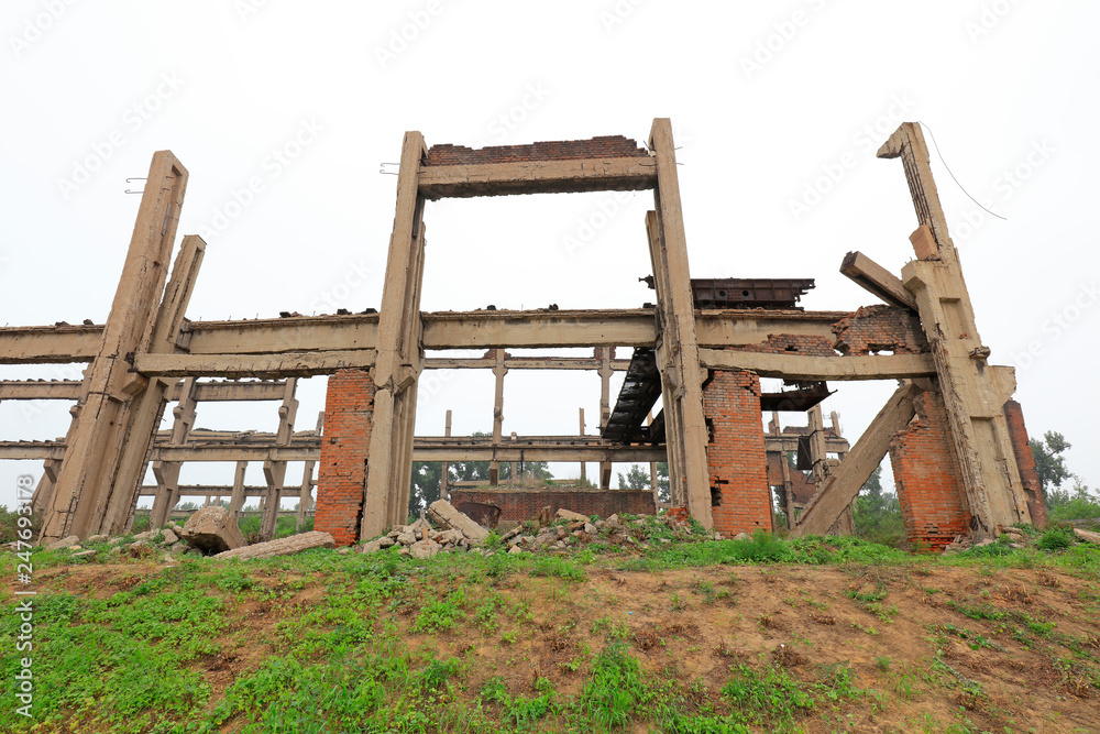 Broken workshop framework, Tangshan earthquake museum, China