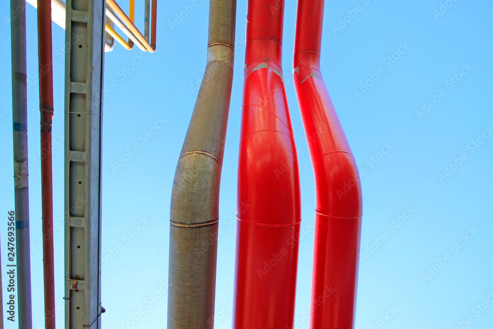 color oil pipe in a petrochemical plant