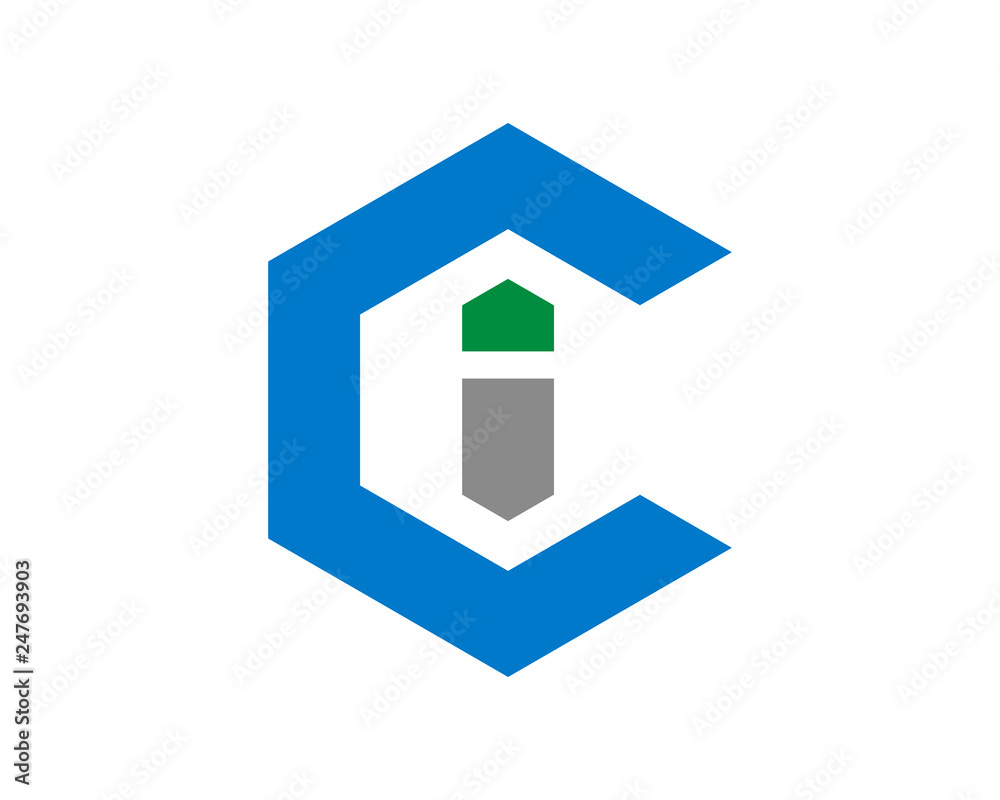 ci ic hexagon logo template 1