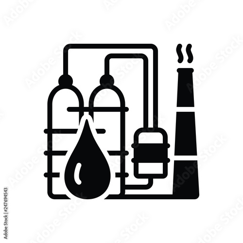 Black solid icon for petrochemical  