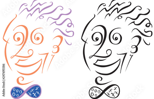 Numbers man: face made of numbers