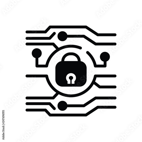 Black solid icon for protection conservancy