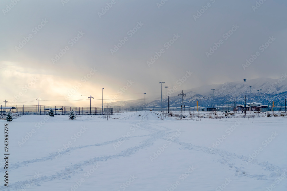 Peaceful winter landscape in Eagle Mountain Utah Peaceful winter landscape in Eagle Mountain Utah