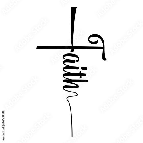 Faith cross vector
