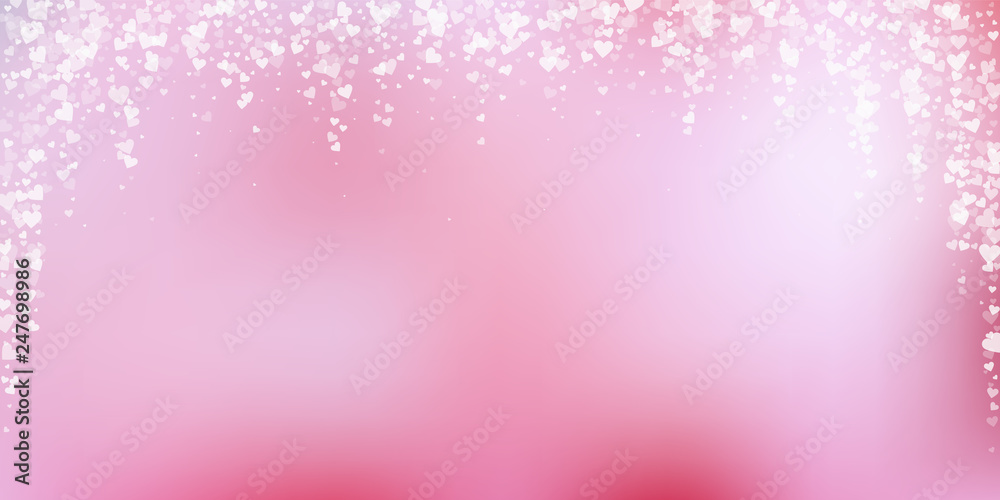 White heart love confettis. Valentine's day fallin White heart love confettis. Valentine's day fallin