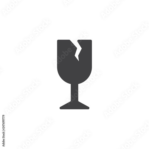 Broken glass garbage vector icon. filled flat sign for mobile concept and web design. Glass waste simple solid icon. Symbol, logo illustration. Pixel perfect vector graphics