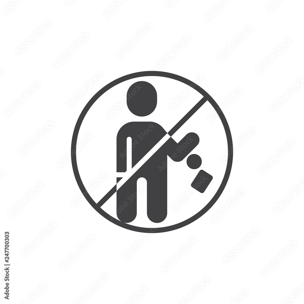 Not Dispose of rubbish vector icon. filled flat sign for mobile concept and web design. Do not litter simple solid icon. Keep clean symbol, logo illustration. Pixel perfect vector graphics Not Dispose of rubbish vector icon. filled flat sign for mobile concept and web design. Do not litter simple solid icon. Keep clean symbol, logo illustration. Pixel perfect vector graphics