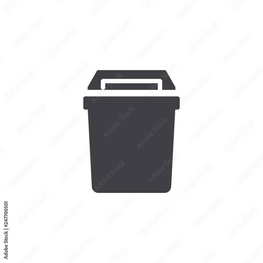 Trash bin vector icon. filled flat sign for mobile concept and web design. Kitchen garbage basket simple solid icon. Symbol, logo illustration. Pixel perfect vector graphics Trash bin vector icon. filled flat sign for mobile concept and web design. Kitchen garbage basket simple solid icon. Symbol, logo illustration. Pixel perfect vector graphics