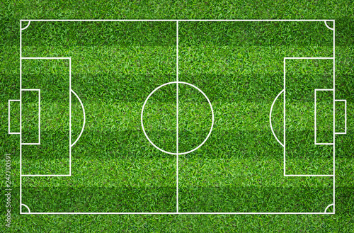 Football field or soccer field for background. Green lawn court for create game.