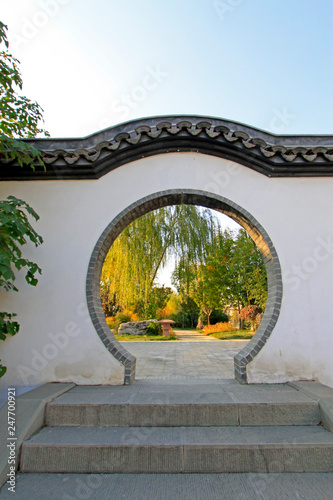 Chinese ancient building moon gate