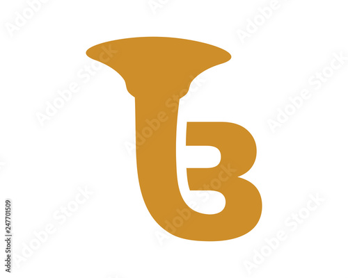B trumpet horn logo template