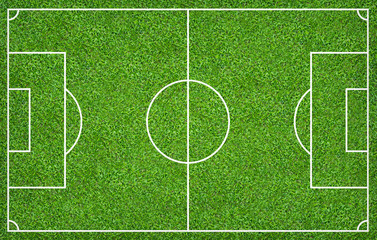 Football field or soccer field for background. Green lawn court for create game.
