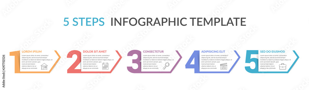 Five Steps Infographic Template Five Steps Infographic Template