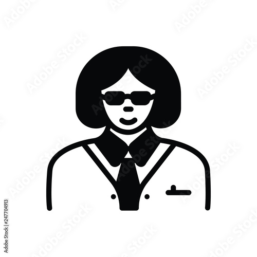 Black solid icon for manager 
