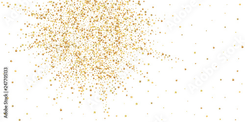 Gold stars luxury sparkling confetti. Scattered sm
