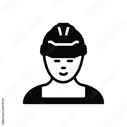 Black solid icon for worker 