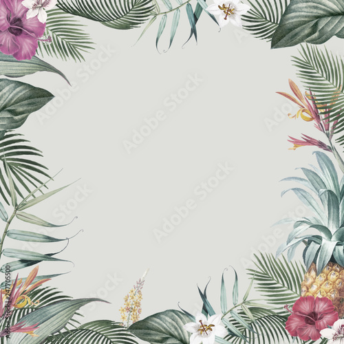 Tropical foliage frame photo