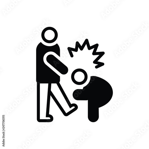 Black solid icon for abusive 