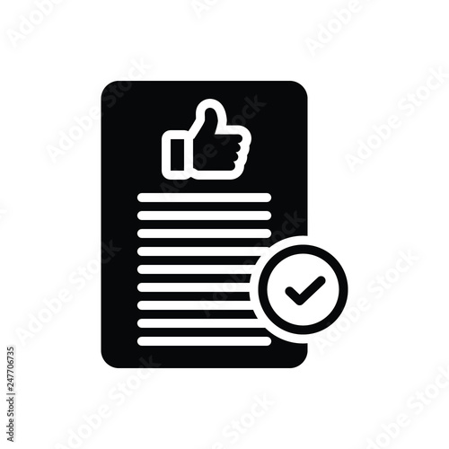 Black solid icon for acceptable 
