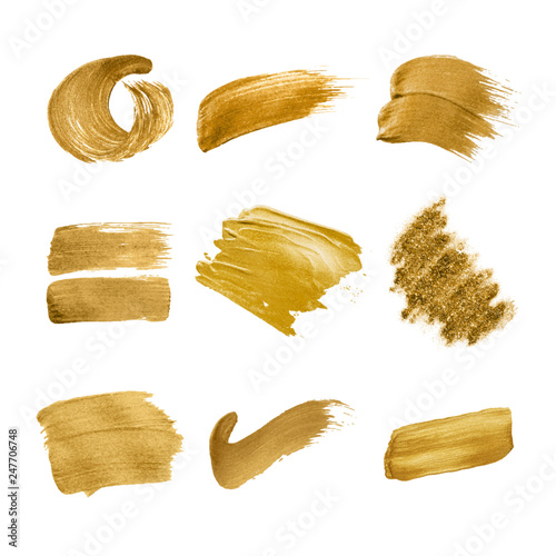 Gold brush strokes collection