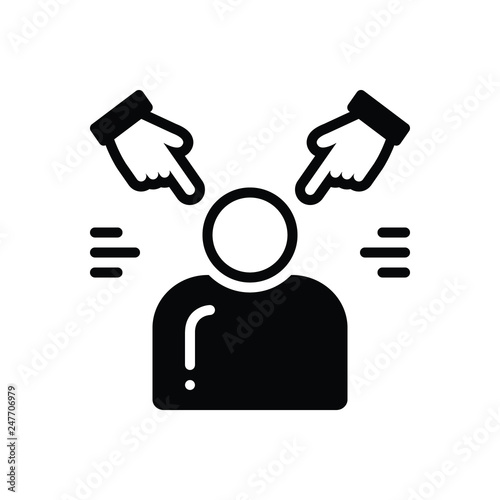 Black solid icon for accusation 