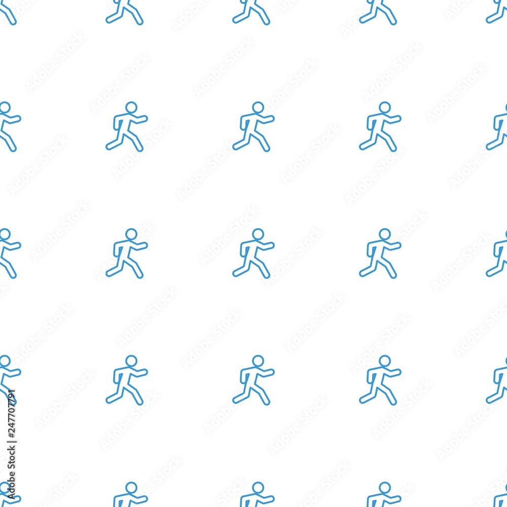 running icon pattern seamless white background