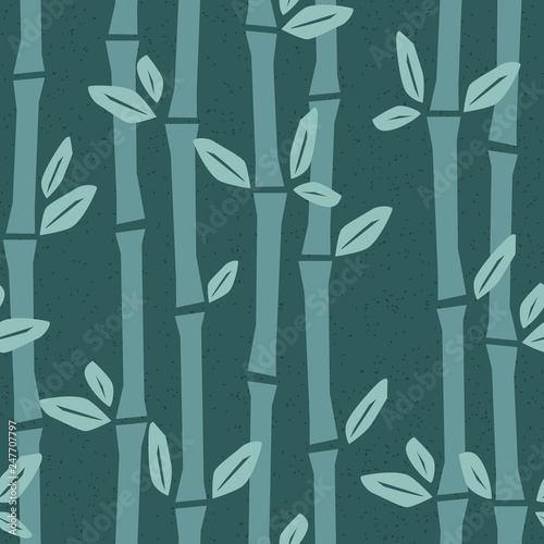 Seamless pattern with bamboo in cartoon style. Vector illustration in pastel color. Cute baby background, stamp texture.