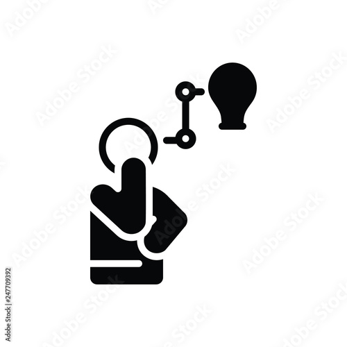 Black solid icon for think 