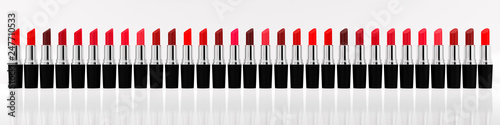 Row of red lipsticks