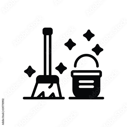 Black solid icon for clean 