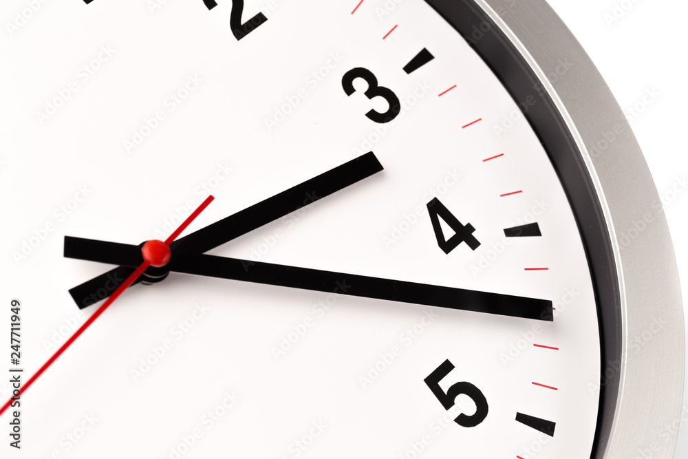 Fototapeta premium white clock, close up view.