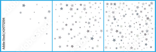 Wallpaper Mural Silver glitter falling stars. Silver sparkle star on white background. Vector template for New year, Christmas, birthday, party, wedding, card, invitation, flyer, voucher, web, header. Torontodigital.ca