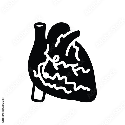 Black solid icon for arteries veins