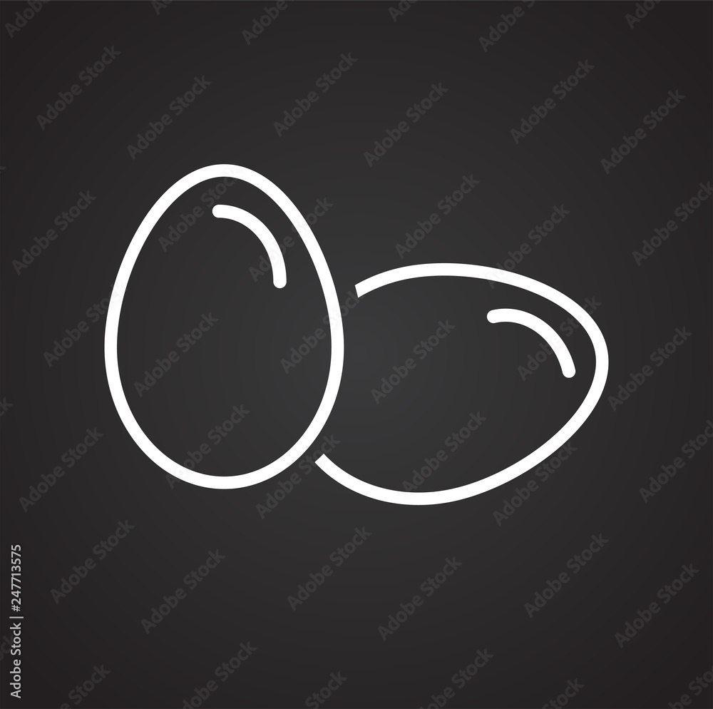 Egg line icon on black background for graphic and web design, Modern simple vector sign. Internet concept. Trendy symbol for website design web button or mobile app Egg line icon on black background for graphic and web design, Modern simple vector sign. Internet concept. Trendy symbol for website design web button or mobile app